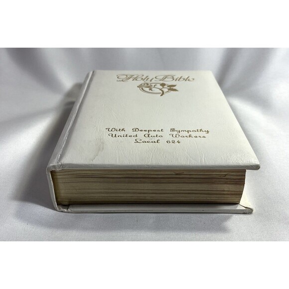 1984 American Bible White Holy Bible Red Letter Our Treasured Memories Edition - Picture 4 of 10
